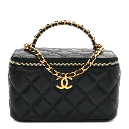 Chanel Lambskin Quilted Pick Me Up Vanity Case Black 1 of 11