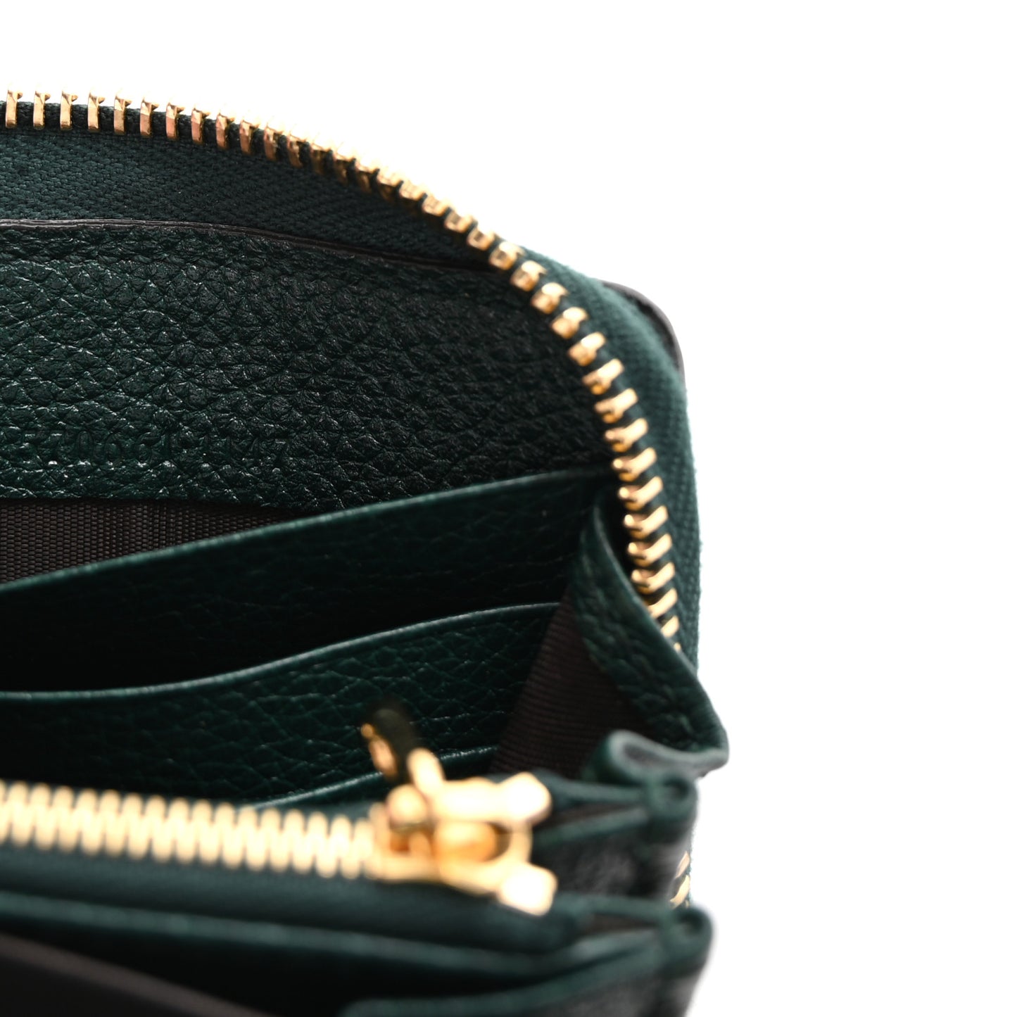 Grainy Calfskin Zumi Zip Around Wallet Vintage Green