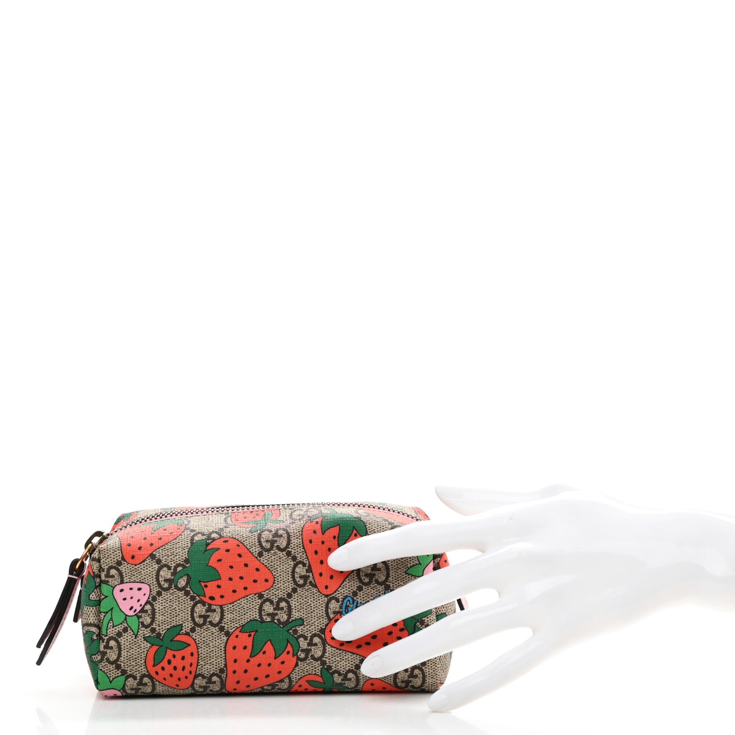 GG Supreme Monogram Strawberry Cosmetic Case
