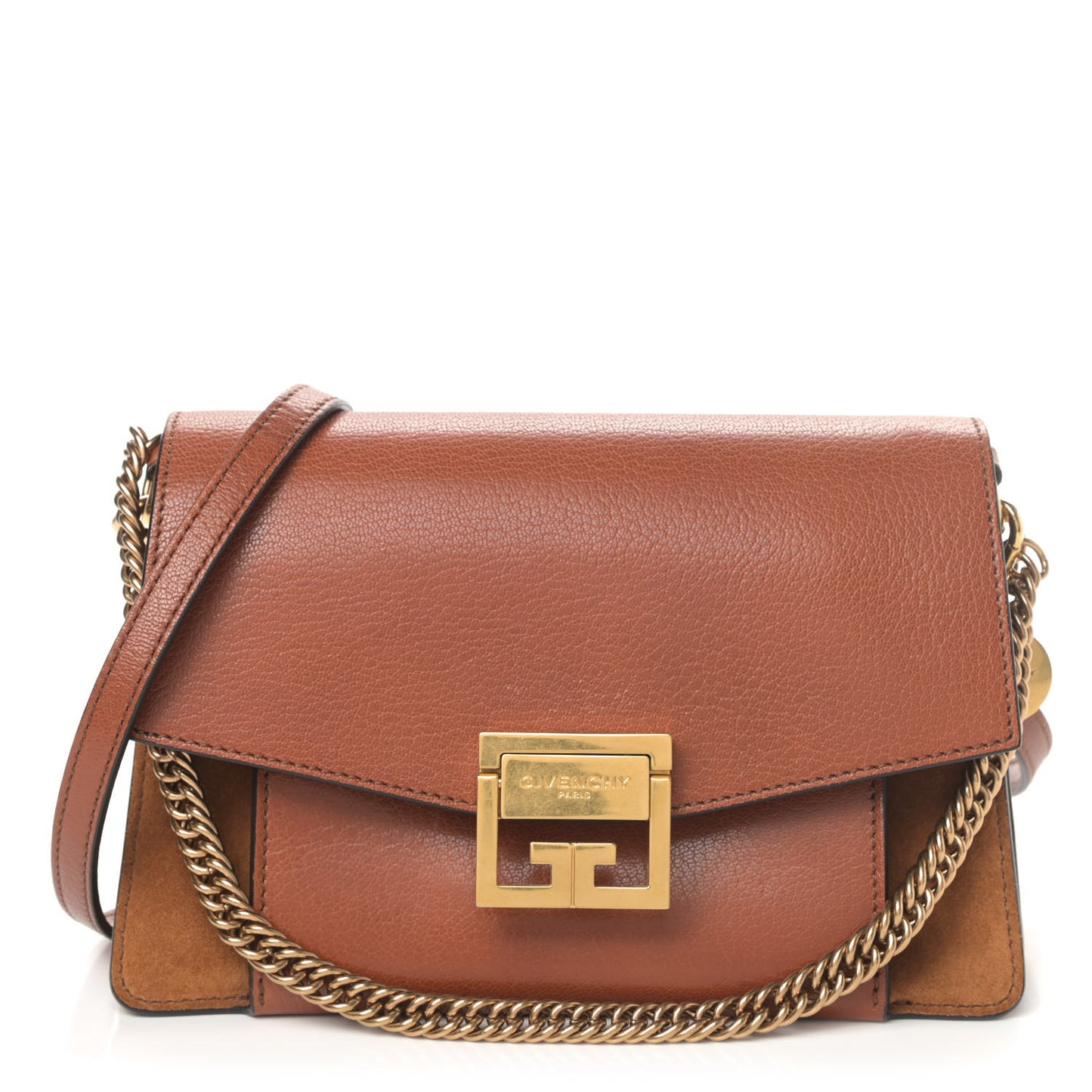 Goatskin Small GV3 Shoulder Bag Chestnut