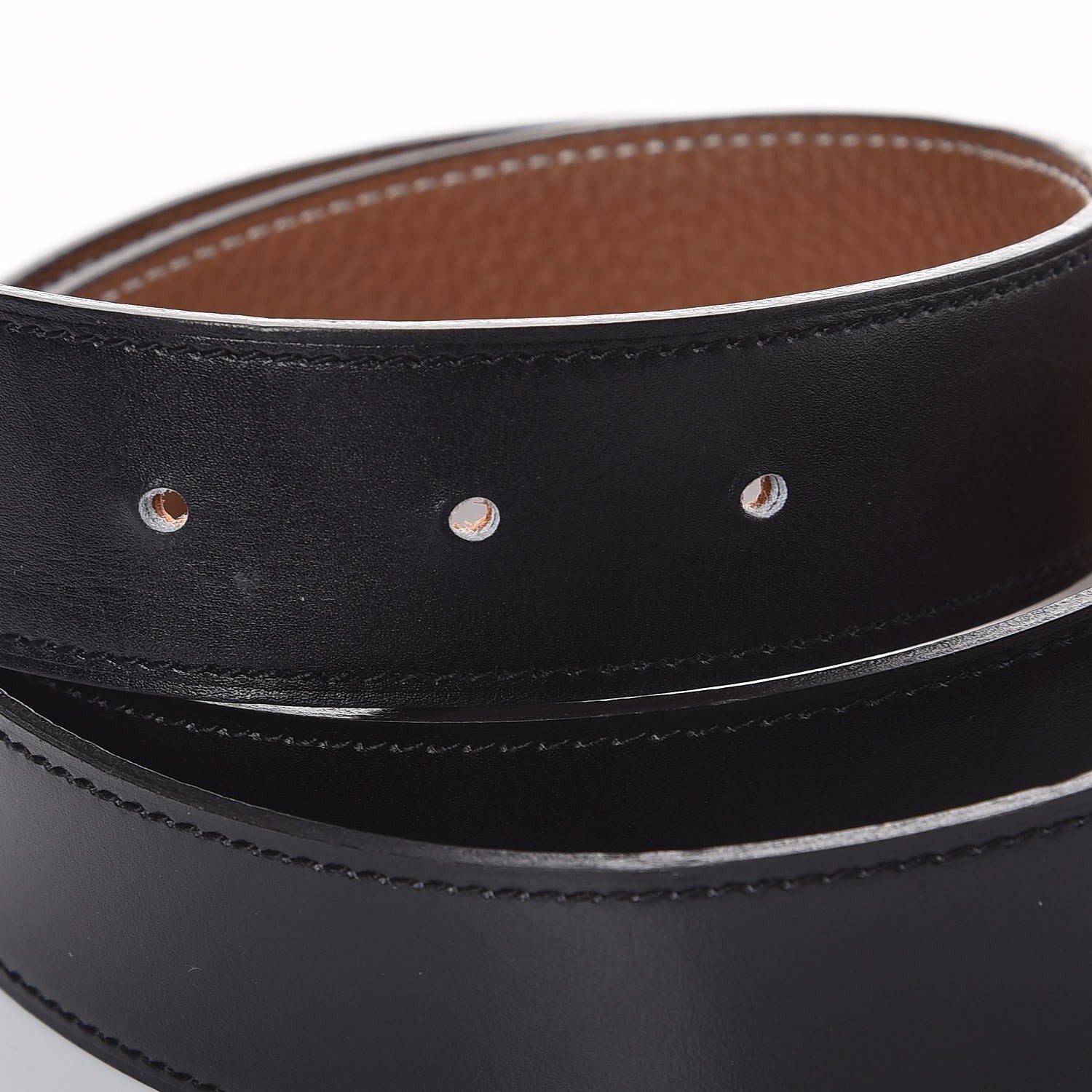 Hermes Box Togo 32mm H Belt 85 Black Gold 6 of 6