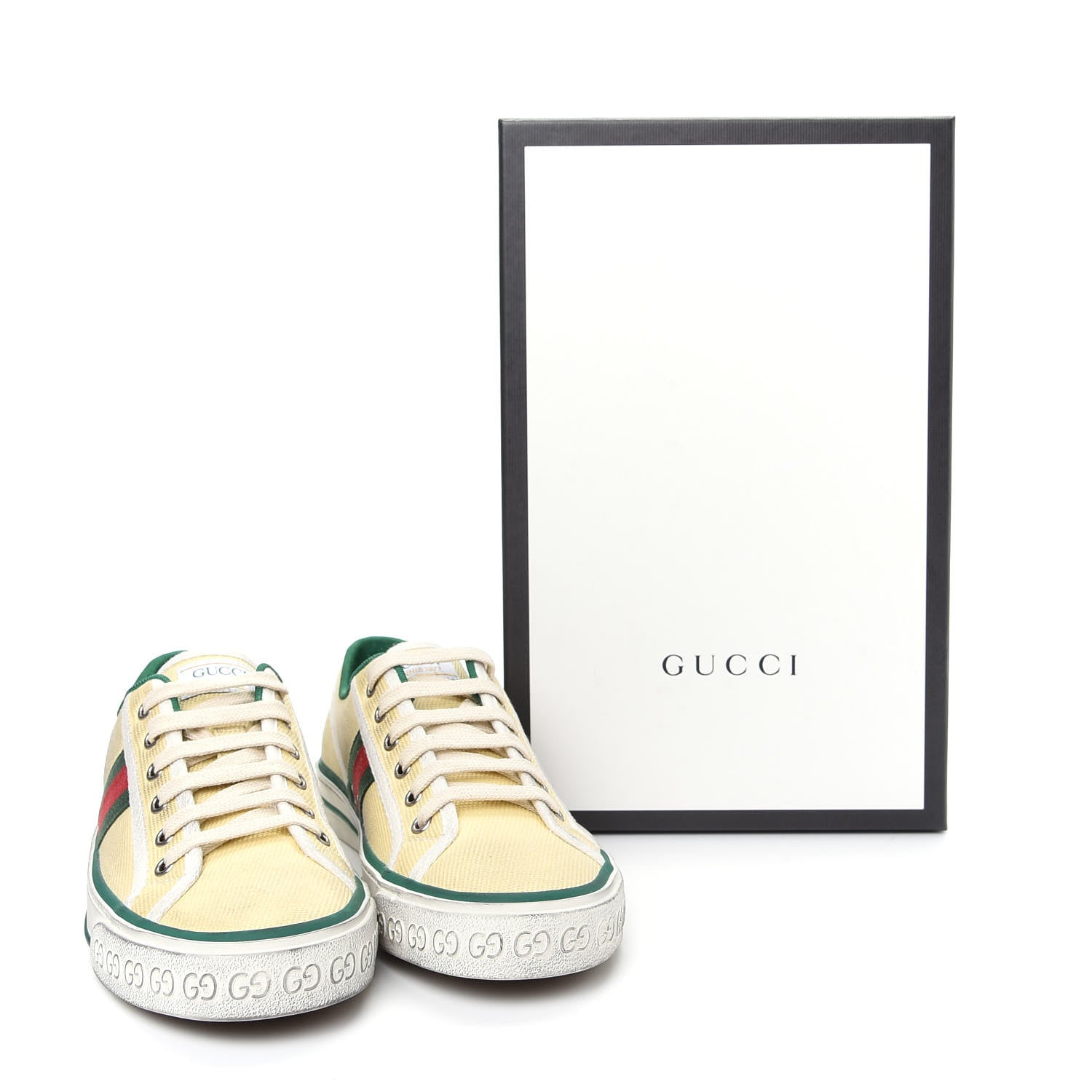 Gucci Canvas Web Womens 1977 Tennis Sneakers 39.5 Burro Mystic White 10 of 10