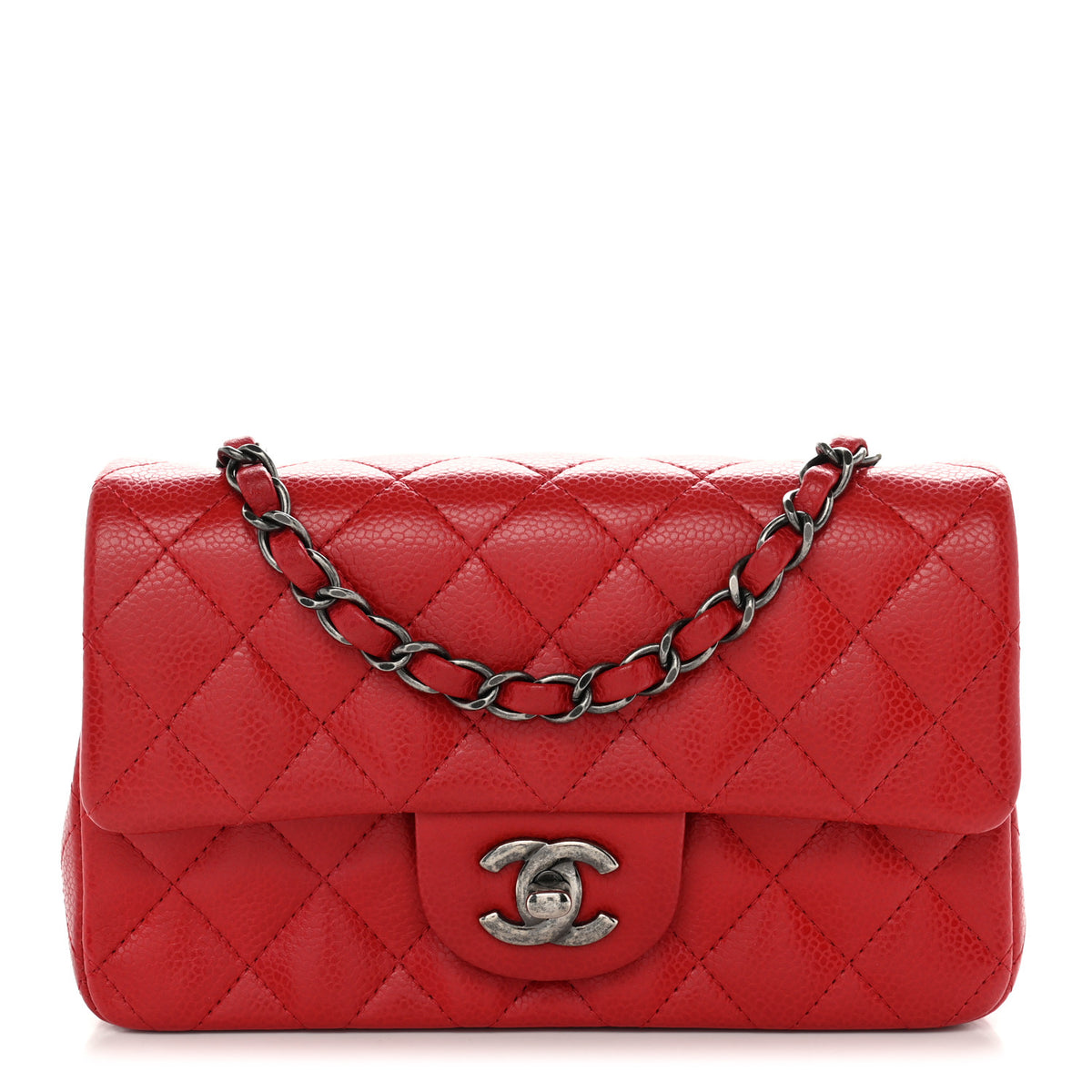 Chanel Caviar Quilted Mini Rectangular Flap Red 1 of 11