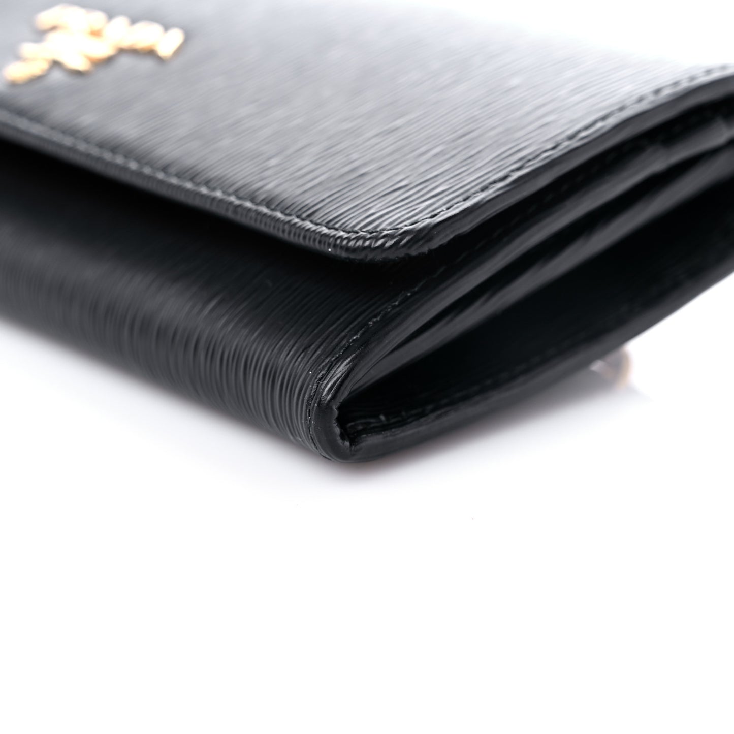 Vitello Move Bi-Color Continental Flap Travel Wallet Black Lacca