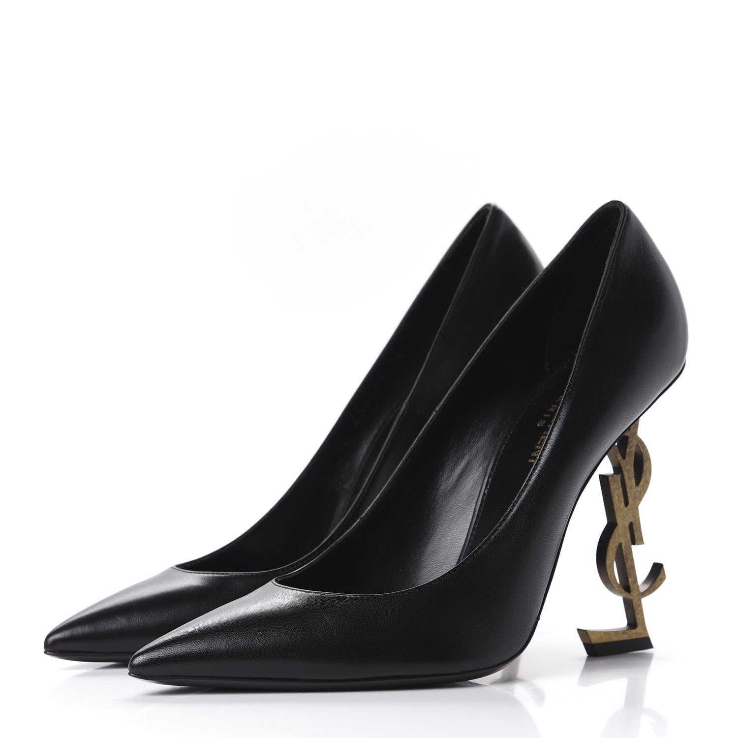 Saint Laurent Calfskin Opyum 110 Pumps 39 Black Gold 3 of 11