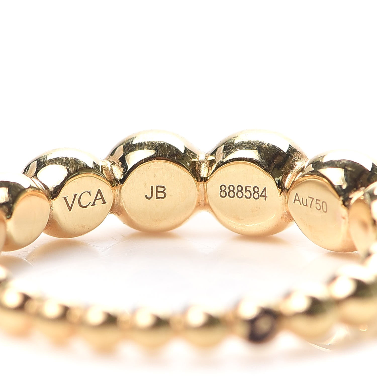 Van Cleef & Arpels 18K Yellow Gold Perlee Pearls of Gold Variation Ring 57 8 4 of 8