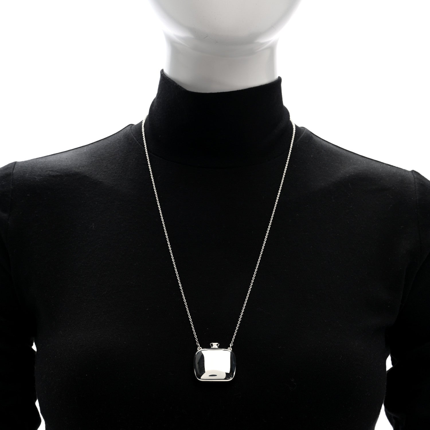 Tiffany Sterling Silver Elsa Peretti Square Bottle Pendant Necklace 2 of 5
