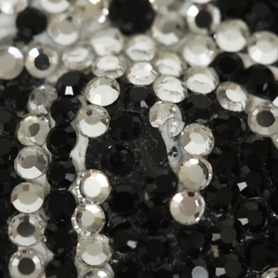 Judith Leiber Crystal Floral Minaudiere Tassel Clutch Black White 10 of 12