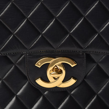 Chanel Lambskin Quilted Jumbo Single Flap Black 12 of 12