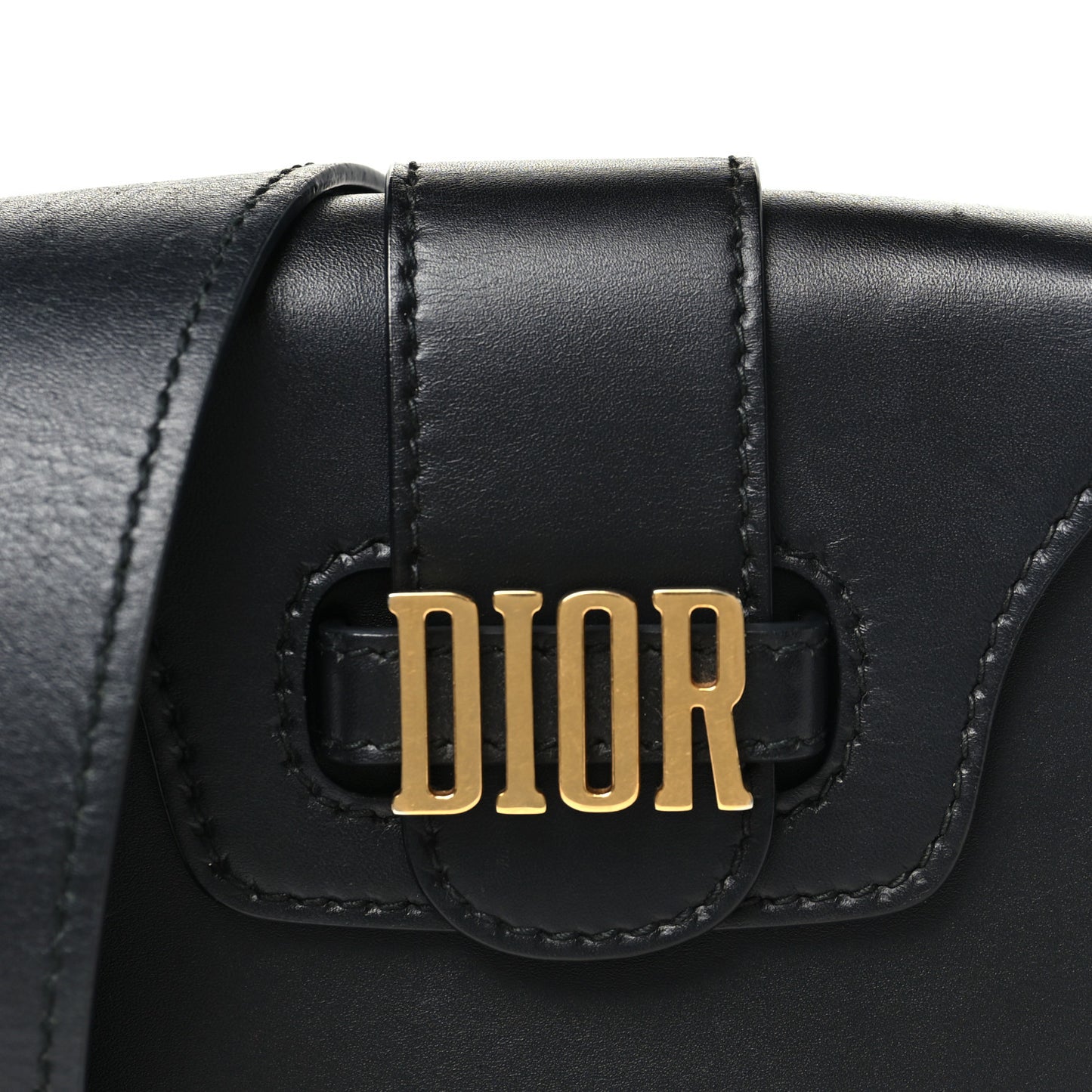Calfskin Mini D Fence Saddle Bag Black