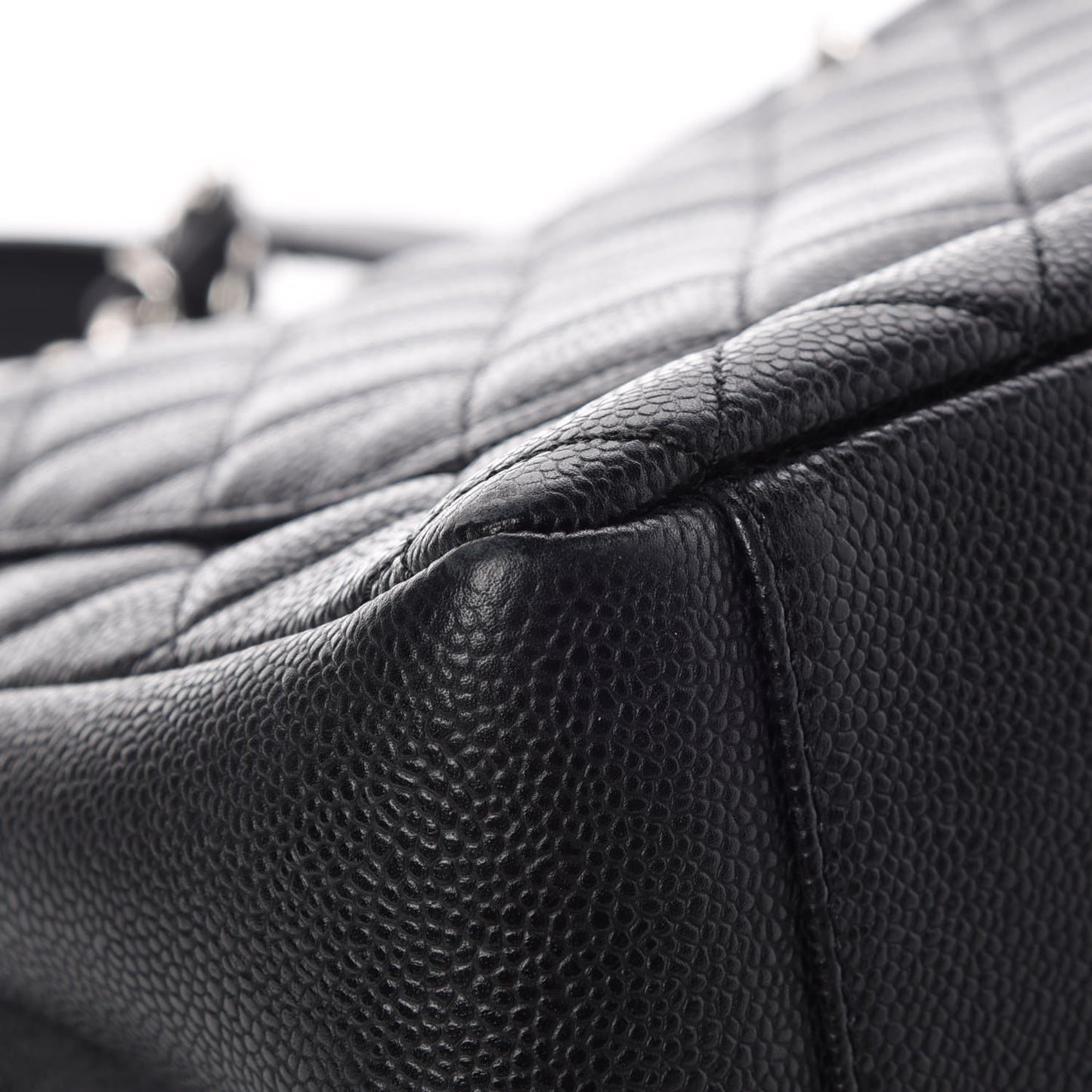Caviar Quilted Grand Shopping Tote GST Black