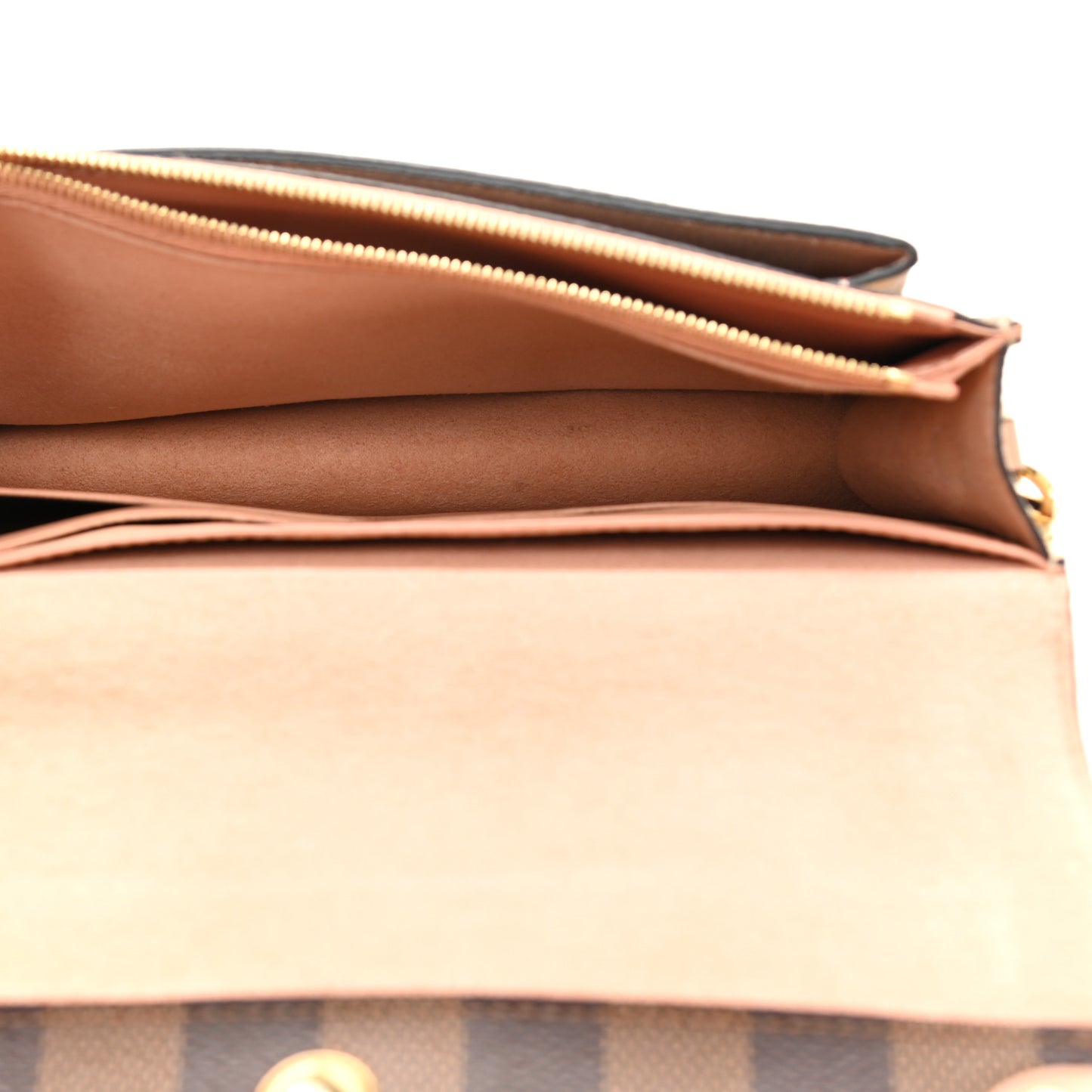 Damier Ebene Vavin Chain Wallet Creme