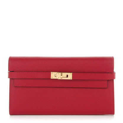 Hermes Epsom Kelly Longue Wallet Rouge Grenat 1 of 10
