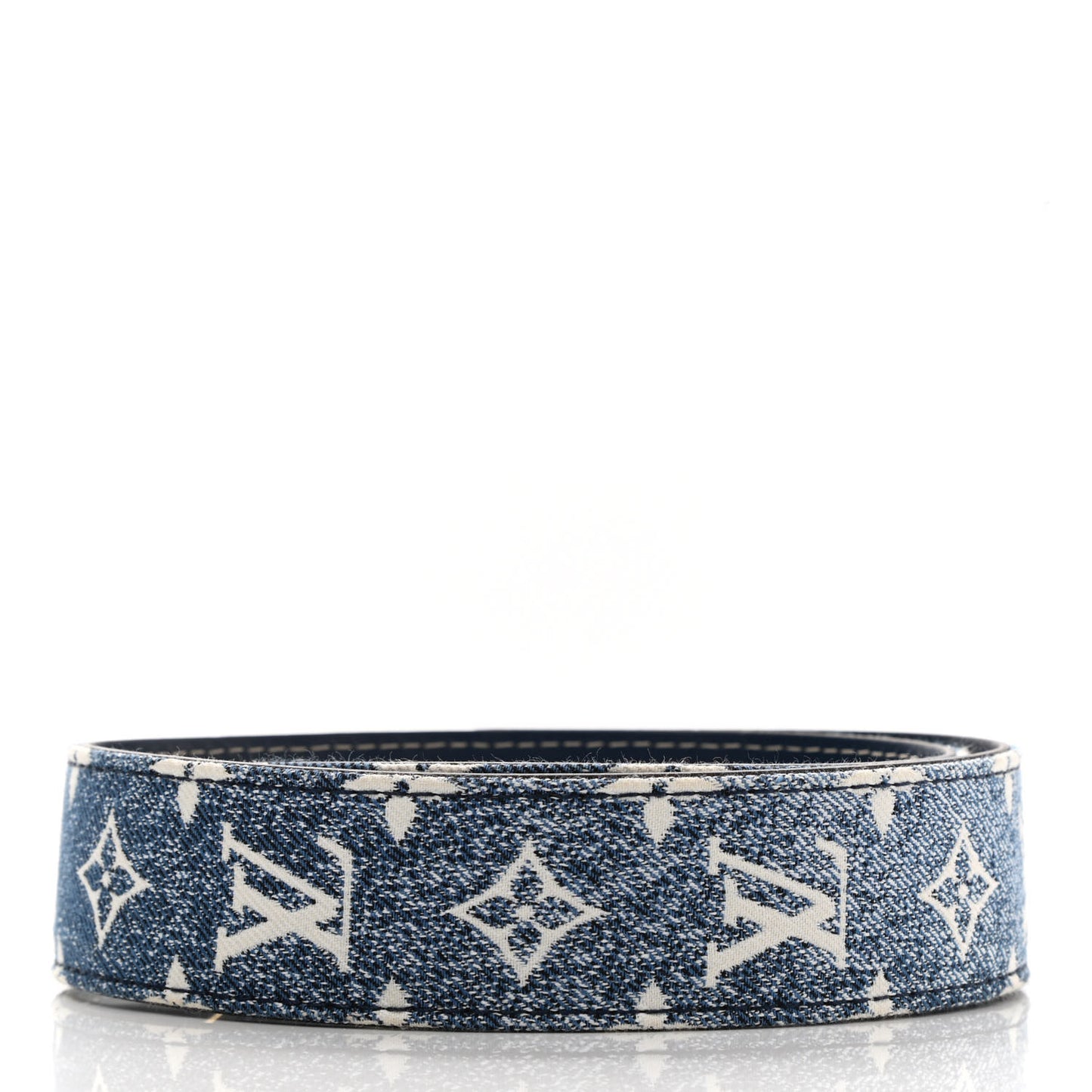 Denim Monogram Jacquard Bandouliere Shoulder Strap Bleu