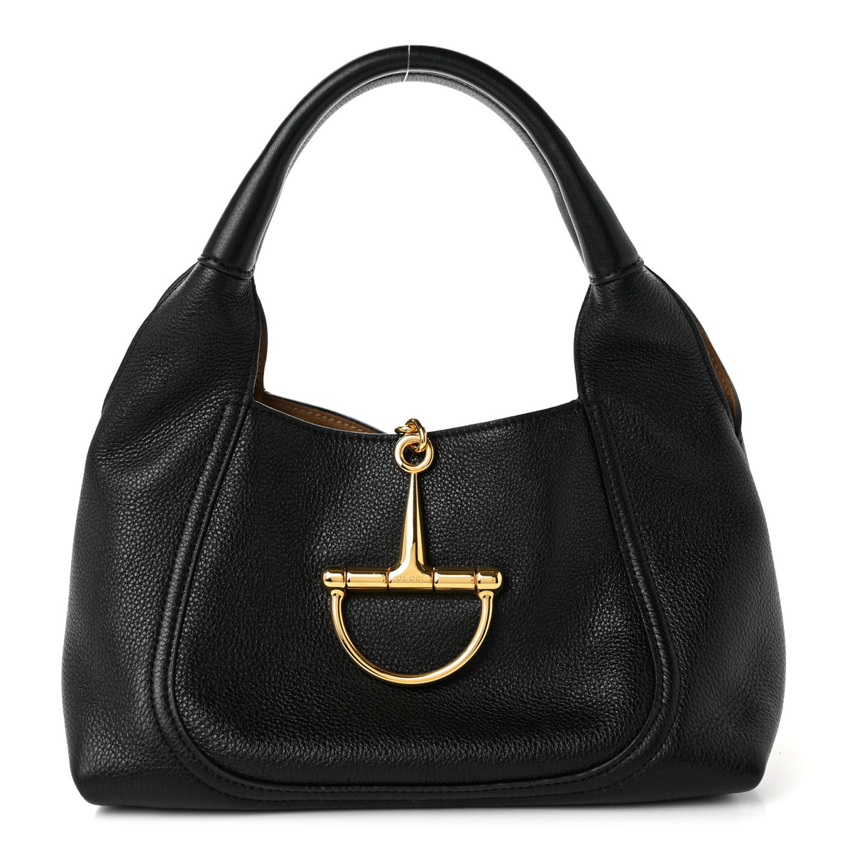 Gucci Grained Calfskin Softbit Medium Shoulder Bag Black 1 of 10