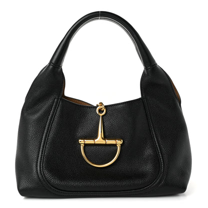 Gucci Grained Calfskin Softbit Medium Shoulder Bag Black 1 of 10