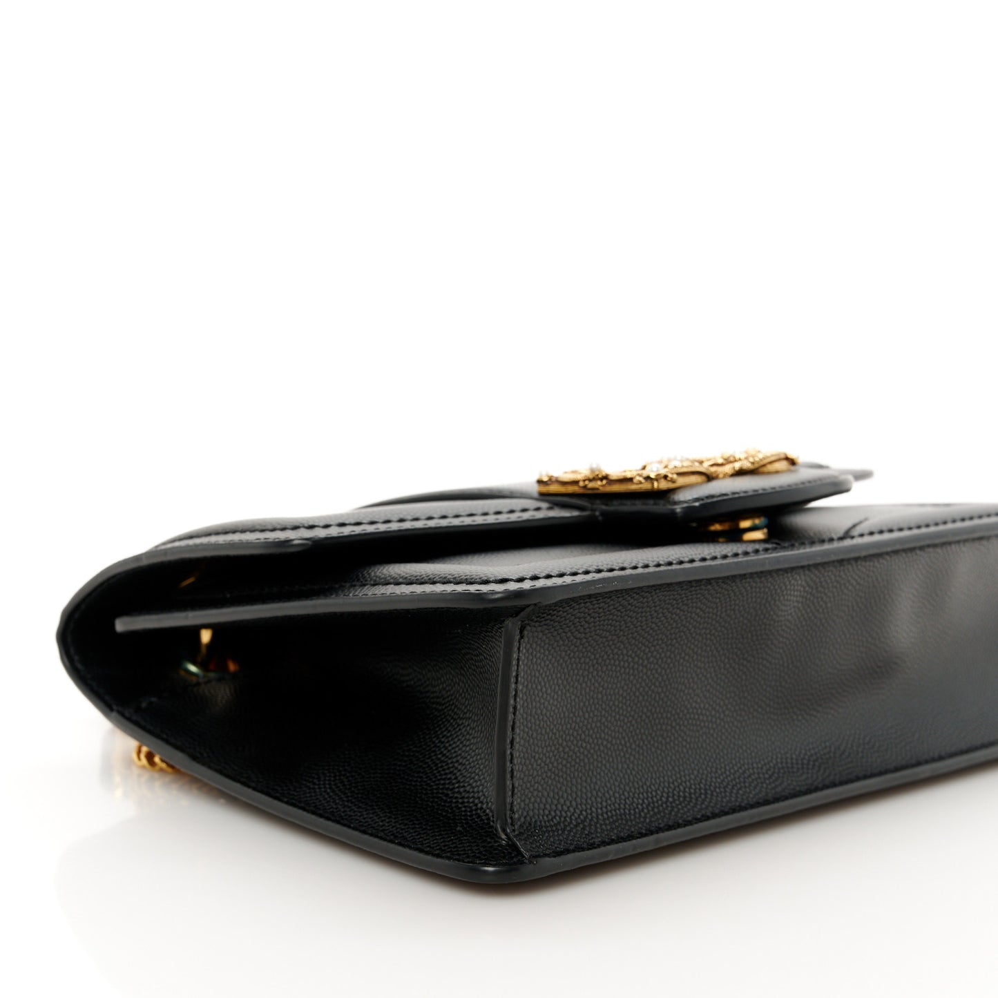 Grained Calfskin Small DG Amore Envelope Bag Black