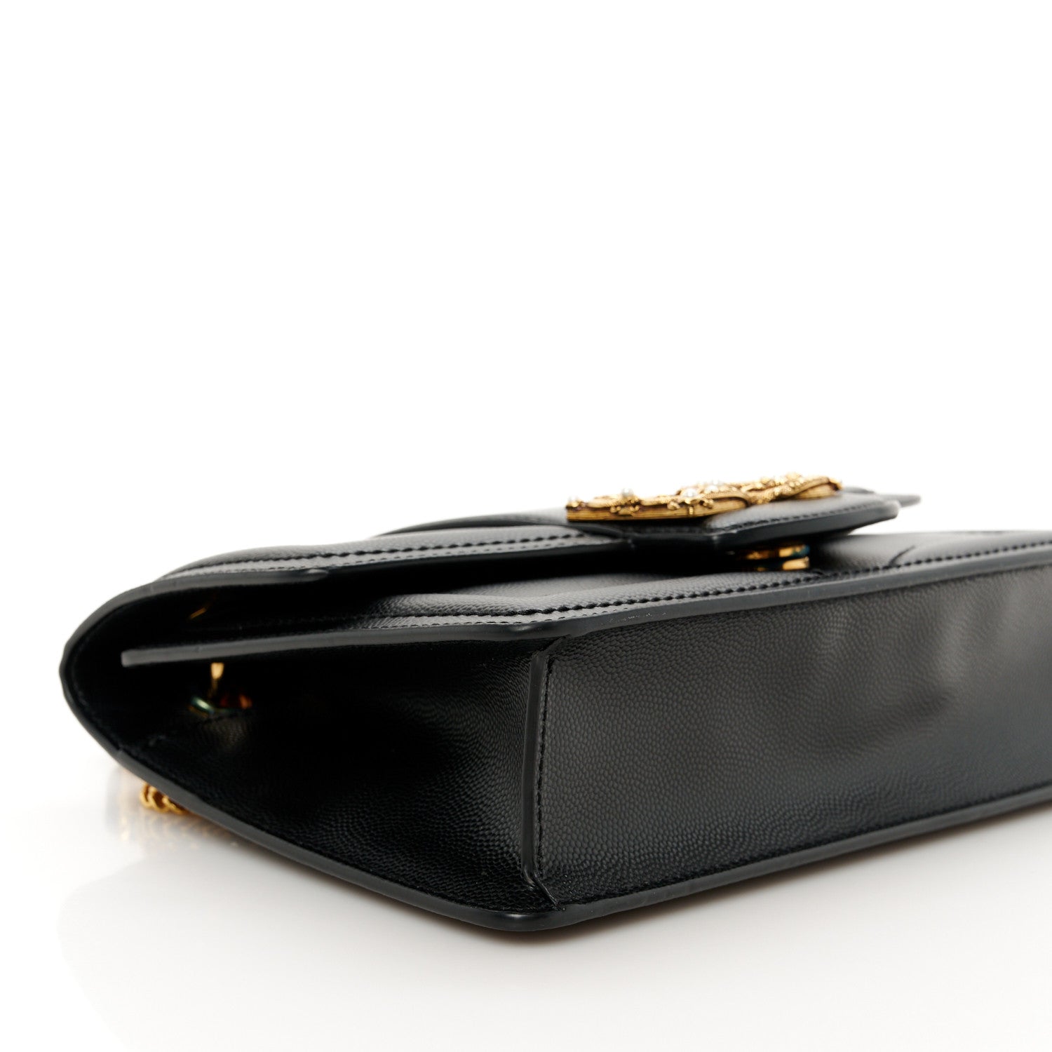 Dolce & Gabbana Grained Calfskin Small DG Amore Envelope Bag Black 8 of 9