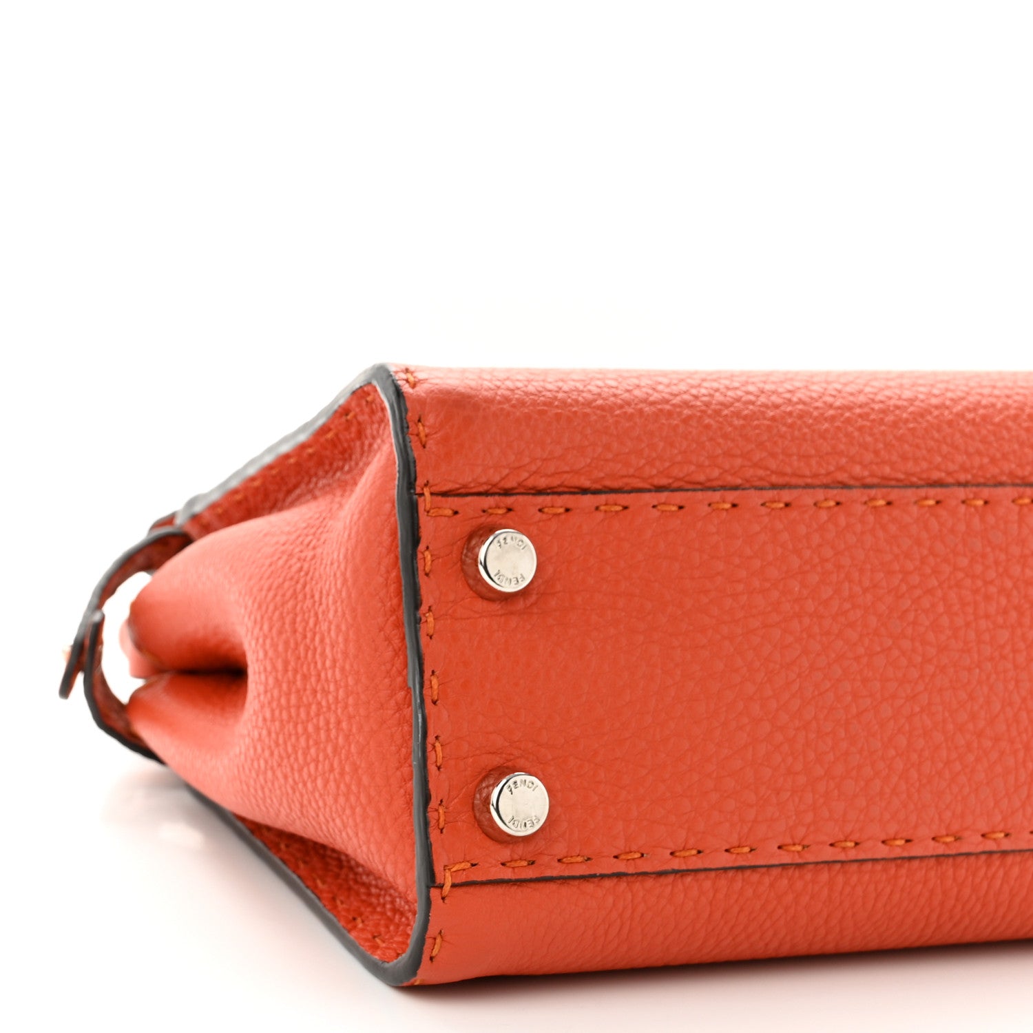 Fendi Cuoio Romano Selleria Mini Peekaboo Iconic Satchel Dark Orange 9 of 11