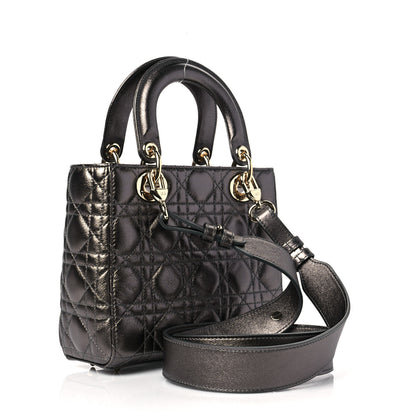 Christian Dior Lambskin Cannage Small My ABCDior Lady Dior Metallic Grey 3 of 7