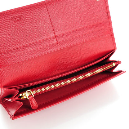 Prada Saffiano Bow Continental Wallet Fuoco 5 of 8