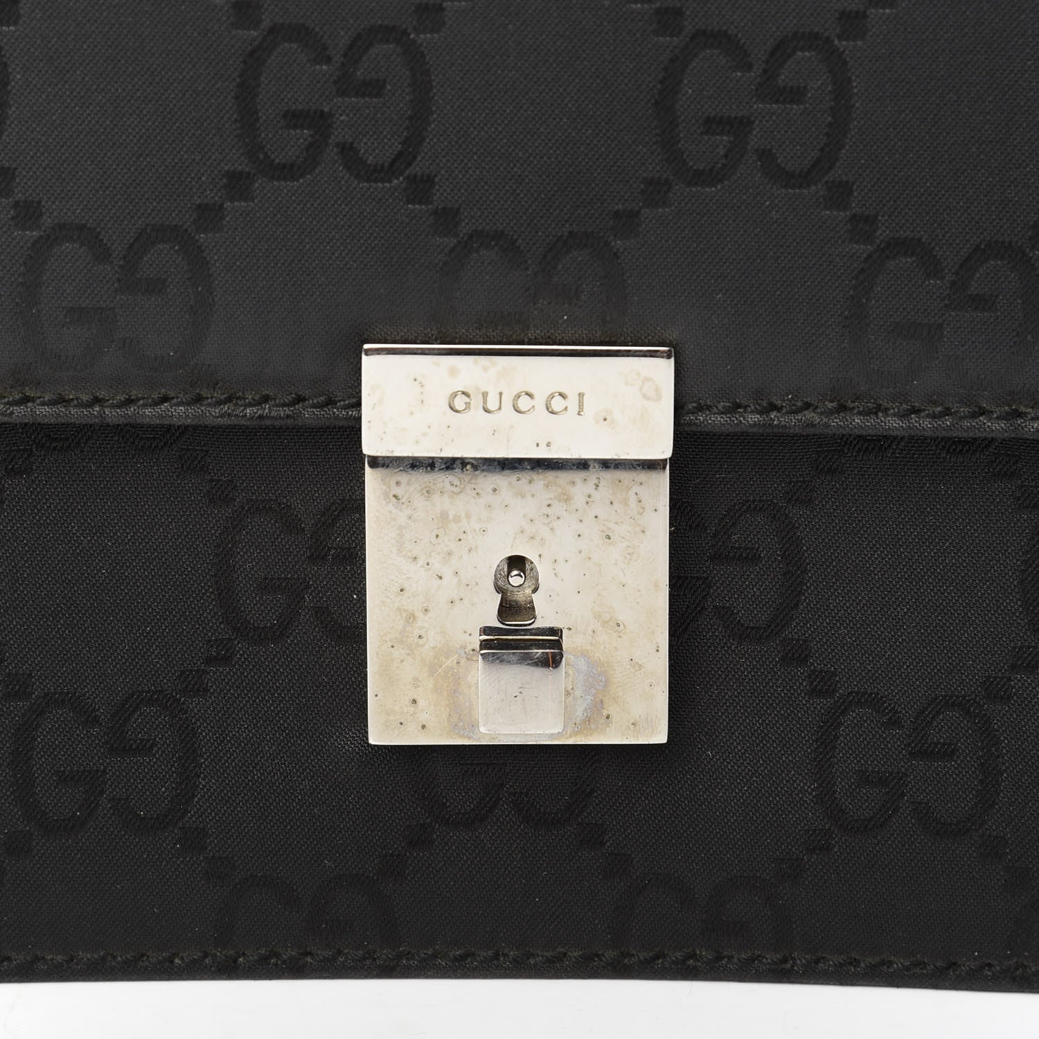 Gucci Monogram Wristlet Clutch Black 10 of 11