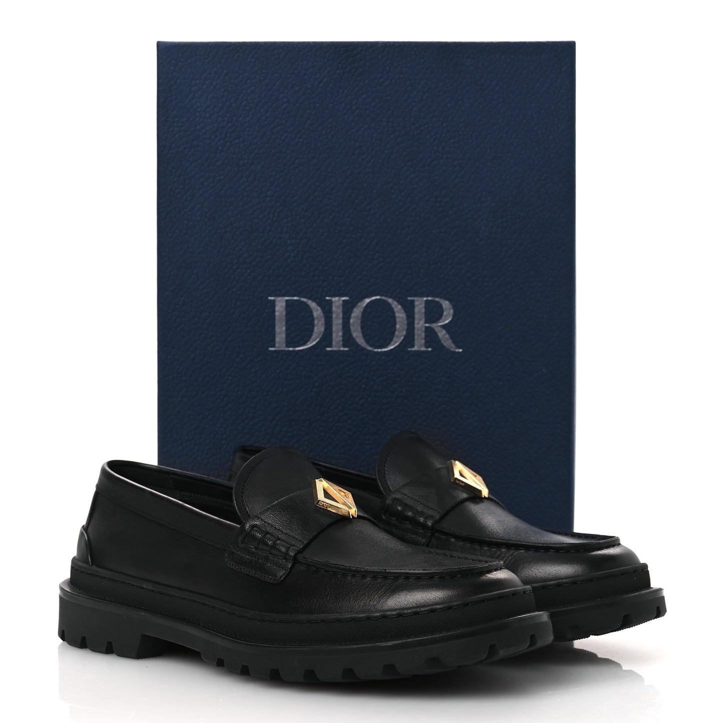 Calfskin CD Diamond Loafers 42 Black
