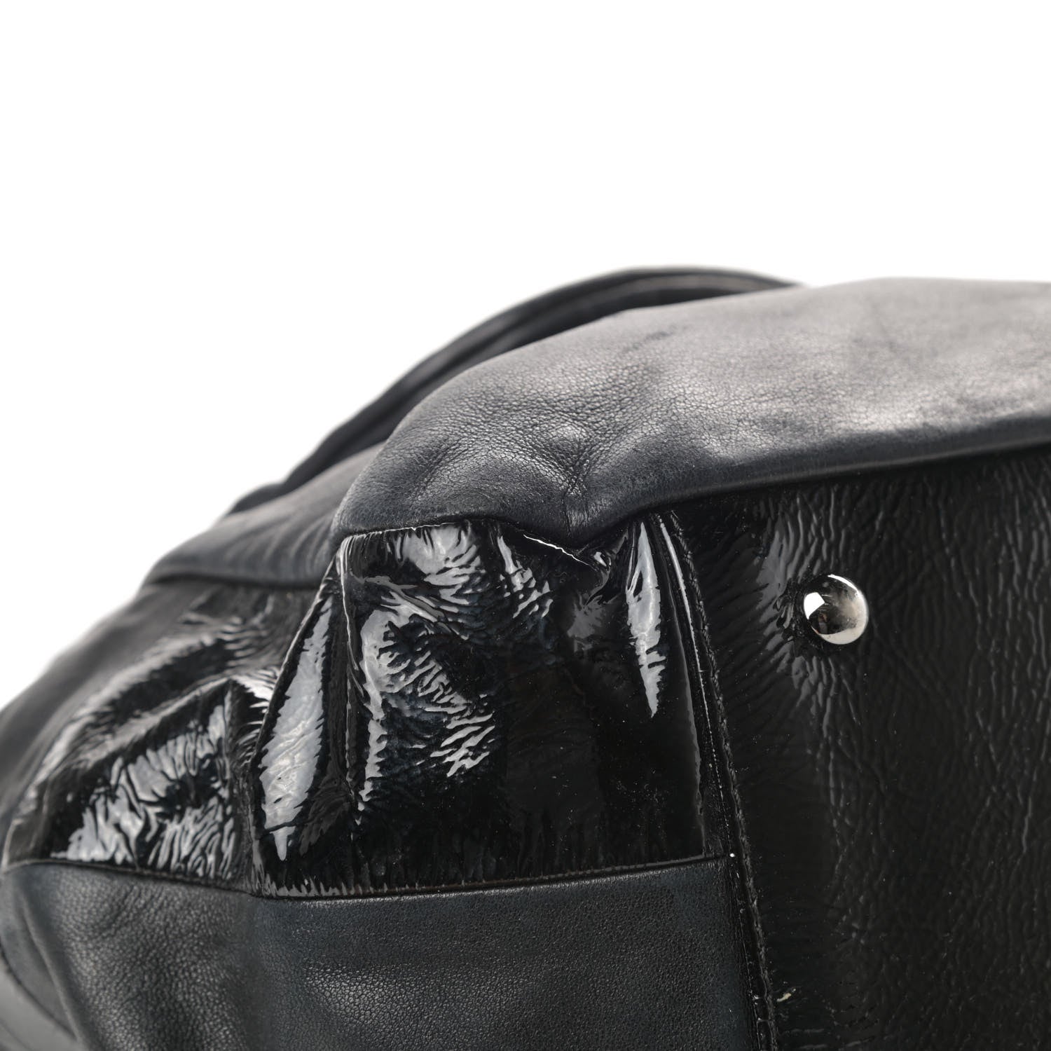 Chanel Lambskin Patent Calfskin Brooklyn Patchwork Accordion Flap Black 9 of 16