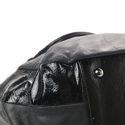 Chanel Lambskin Patent Calfskin Brooklyn Patchwork Accordion Flap Black 9 of 16