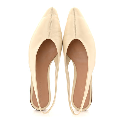 Bottega Veneta Shiny Nappa Sofia Sling Back Ballerina Flats 38 Sea Salt 2 of 9
