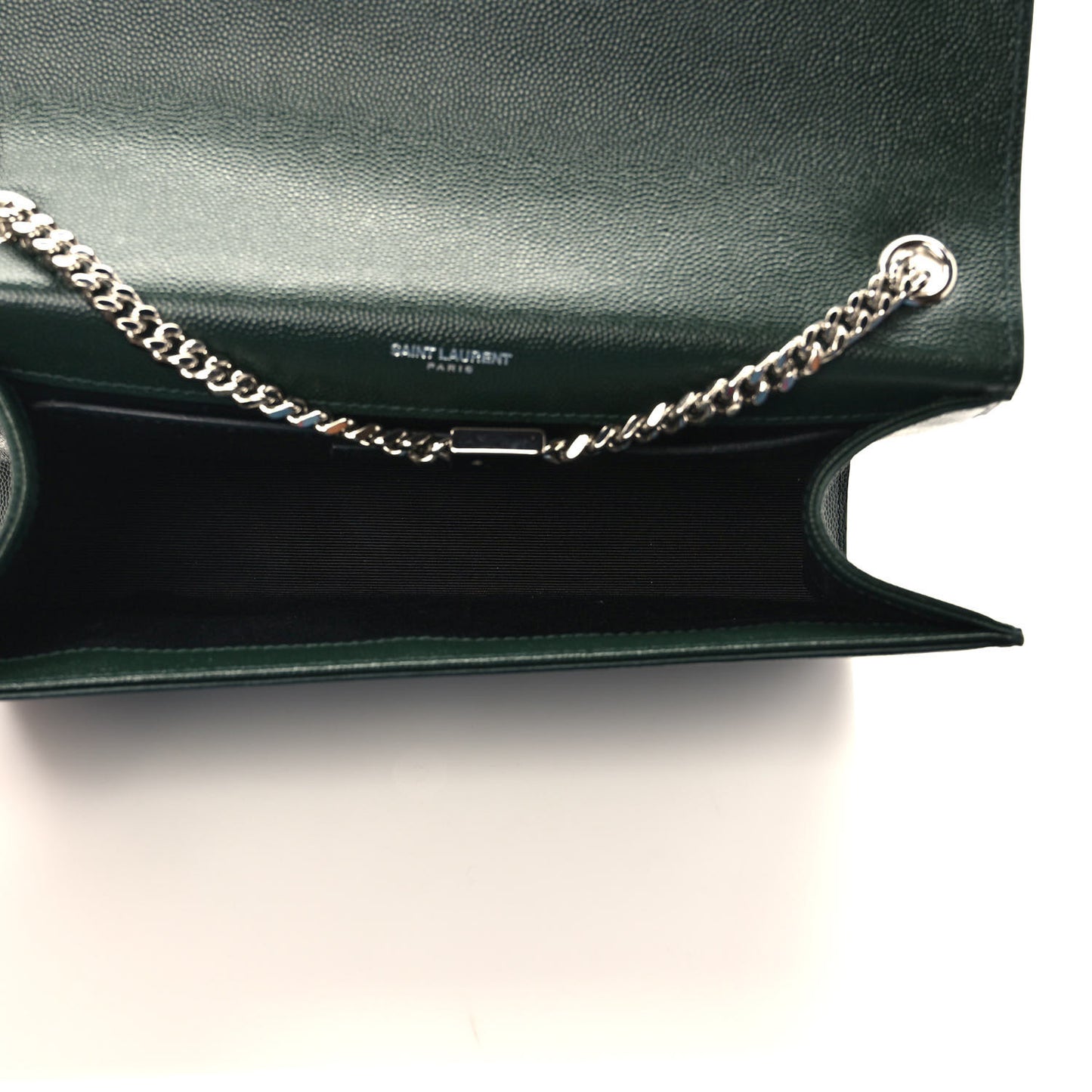 Grain De Poudre Medium Monogram Kate Satchel Vert Fonce