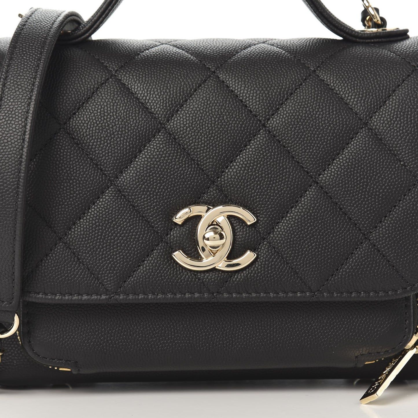 Caviar Quilted Small Business Affinity Flap Black