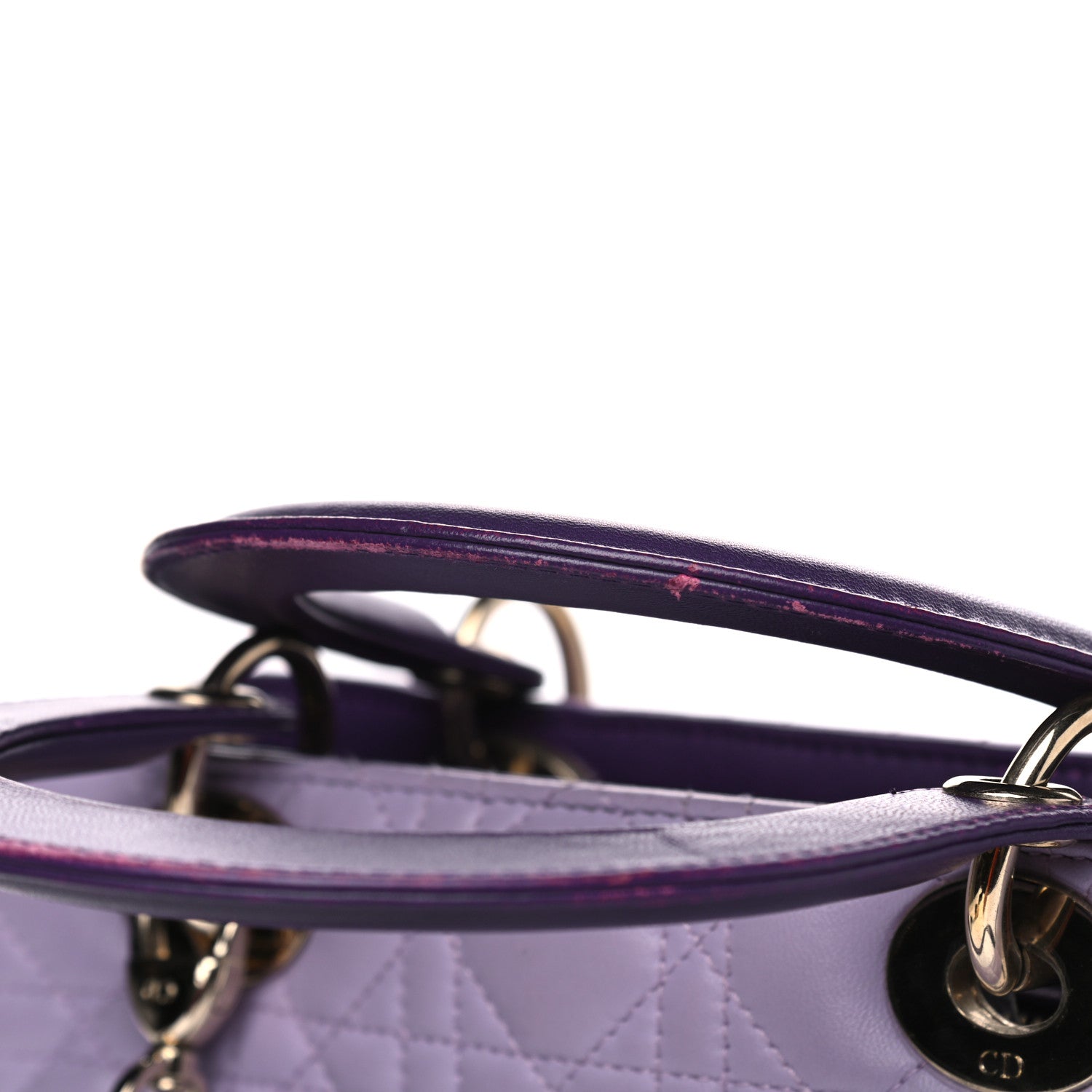 Christian Dior Lambskin Cannage Medium Tri-Color Lady Dior Purple Light Pink 14 of 14
