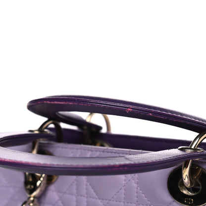 Christian Dior Lambskin Cannage Medium Tri-Color Lady Dior Purple Light Pink 14 of 14