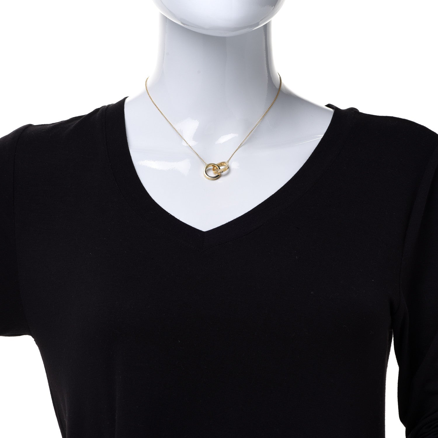 Tiffany 18K Yellow Gold 1837 Interlocking Circles Pendant Necklace 2 of 5
