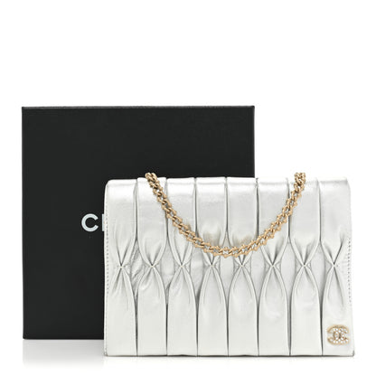 Chanel Metallic Lambskin Sac Pochette Argent 12 of 12
