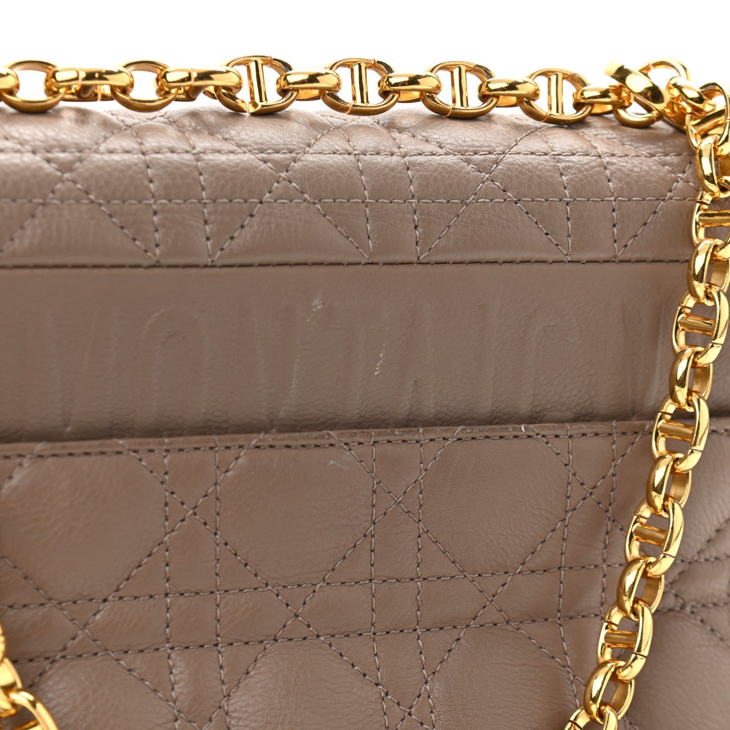 Christian Dior Calfskin Cannage Medium Caro Bag Taupe 11 of 13