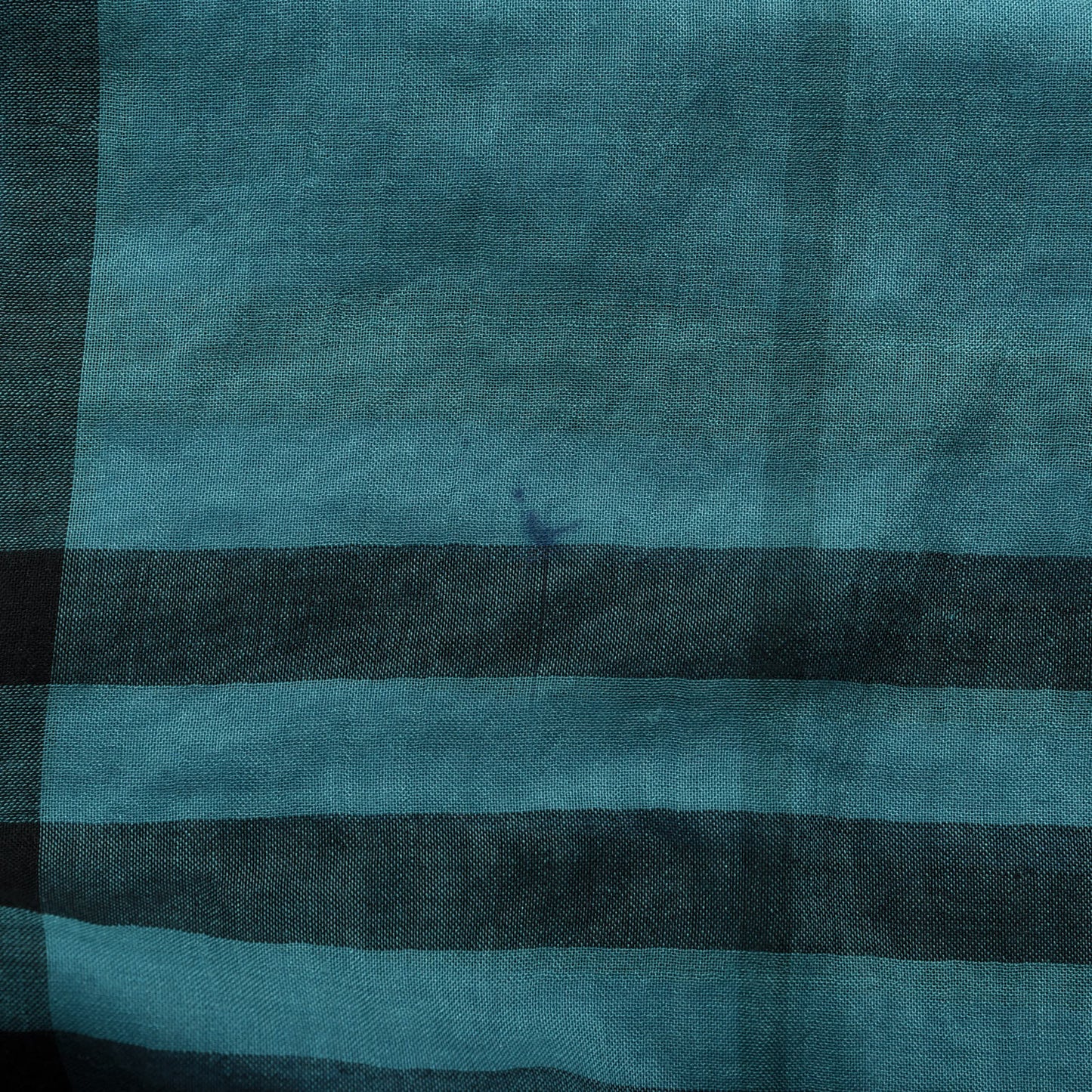 Wool Silk Gauze Ombre Giant Check Scarf Blue