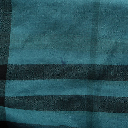 Burberry Wool Silk Gauze Ombre Giant Check Scarf Blue 6 of 6