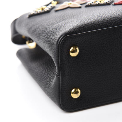 Louis Vuitton Taurillon Mechanical Flowers Smile Capucines PM Black 7 of 10