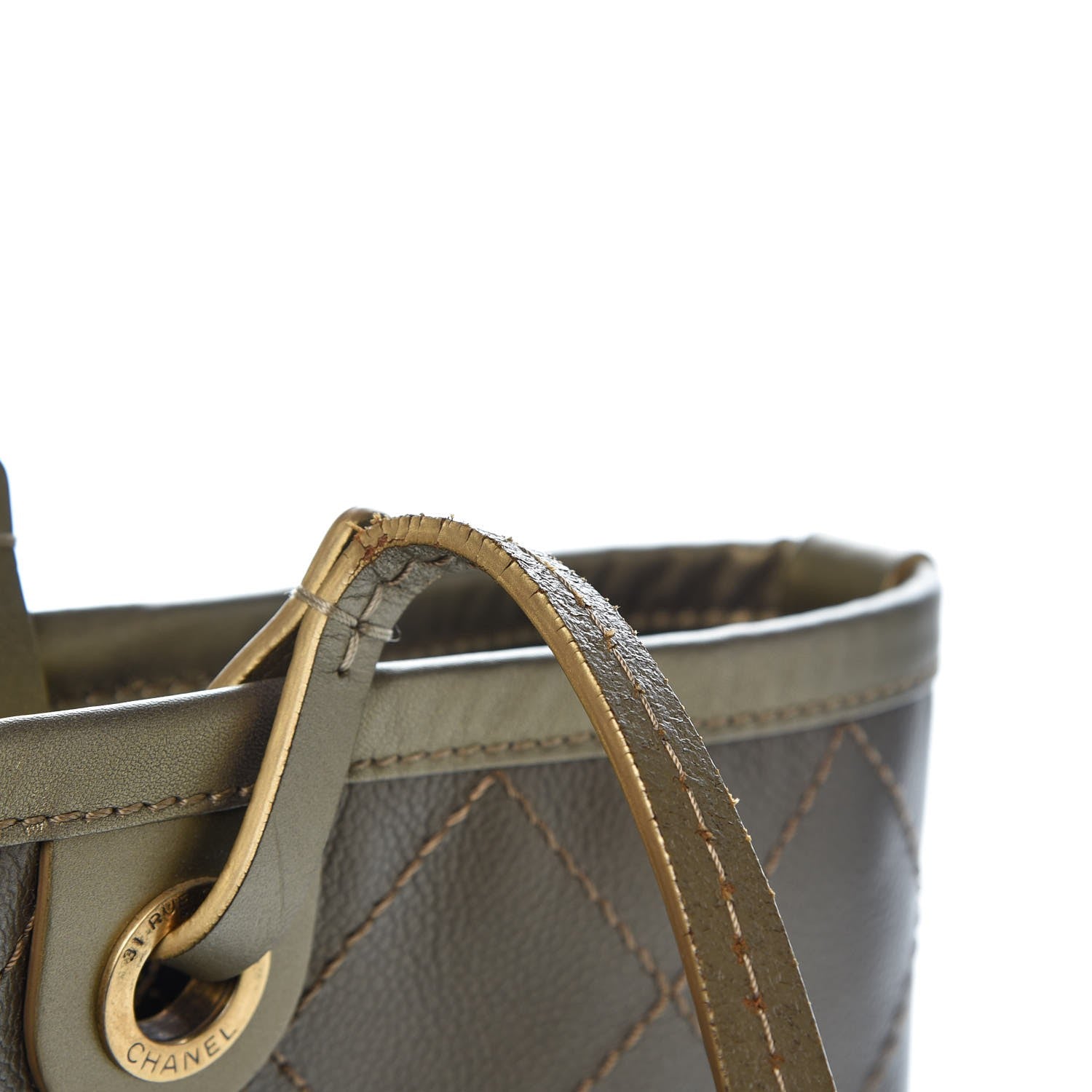 Chanel Grained Calfskin Large Shopping Fever Tote Gold 12 of 13