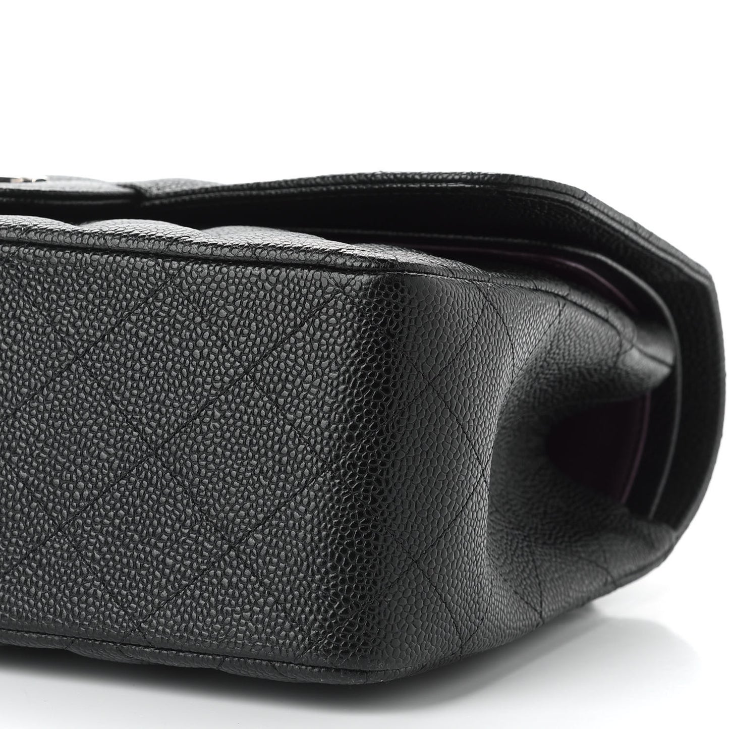 Caviar Quilted Jumbo Double Flap Black