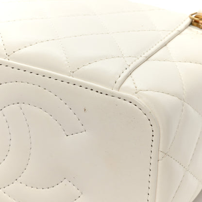 Chanel Lambskin Resin Quilted Vanity Case With Chain White 16 of 19