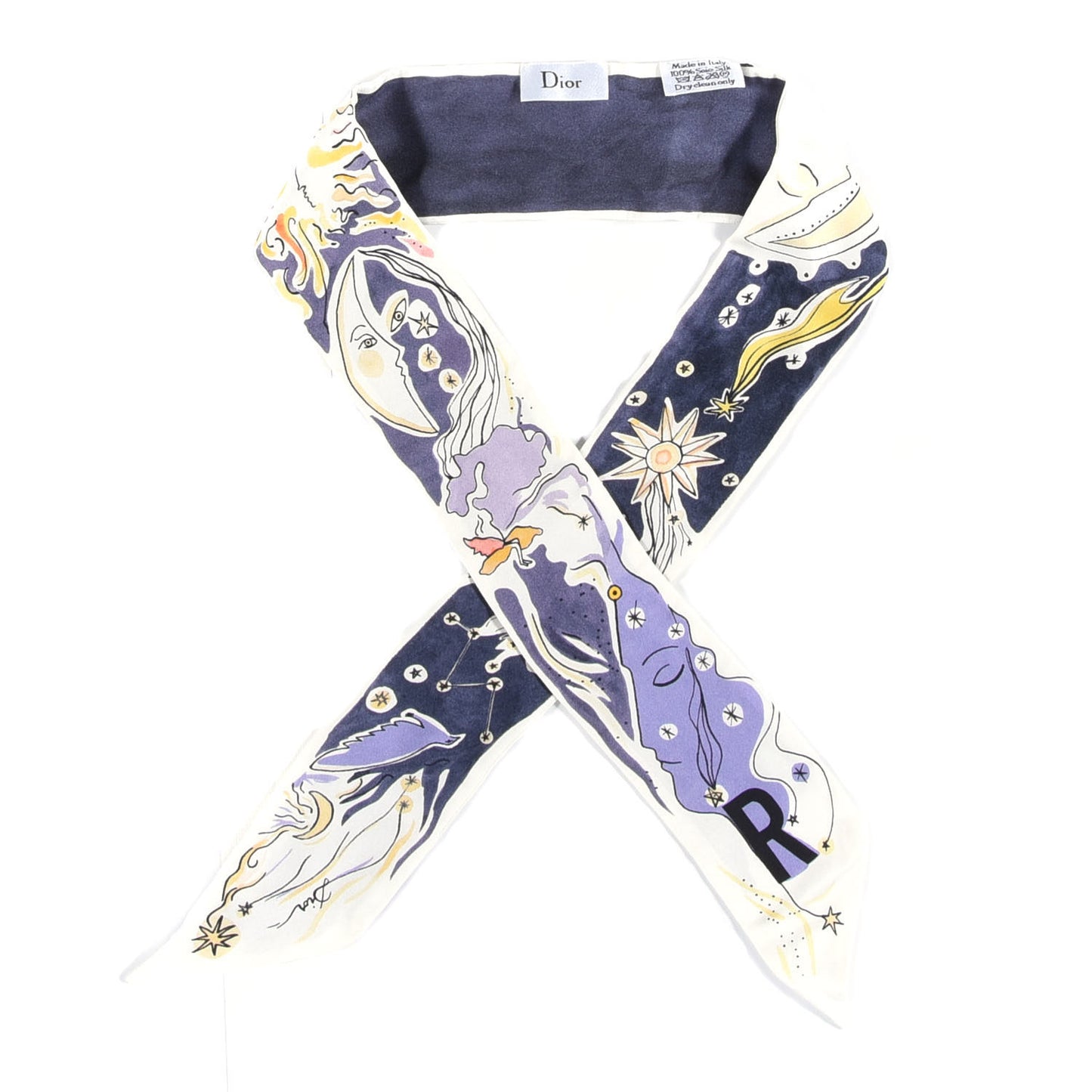 Silk ABCDior R Mitzah Scarf Dark Blue