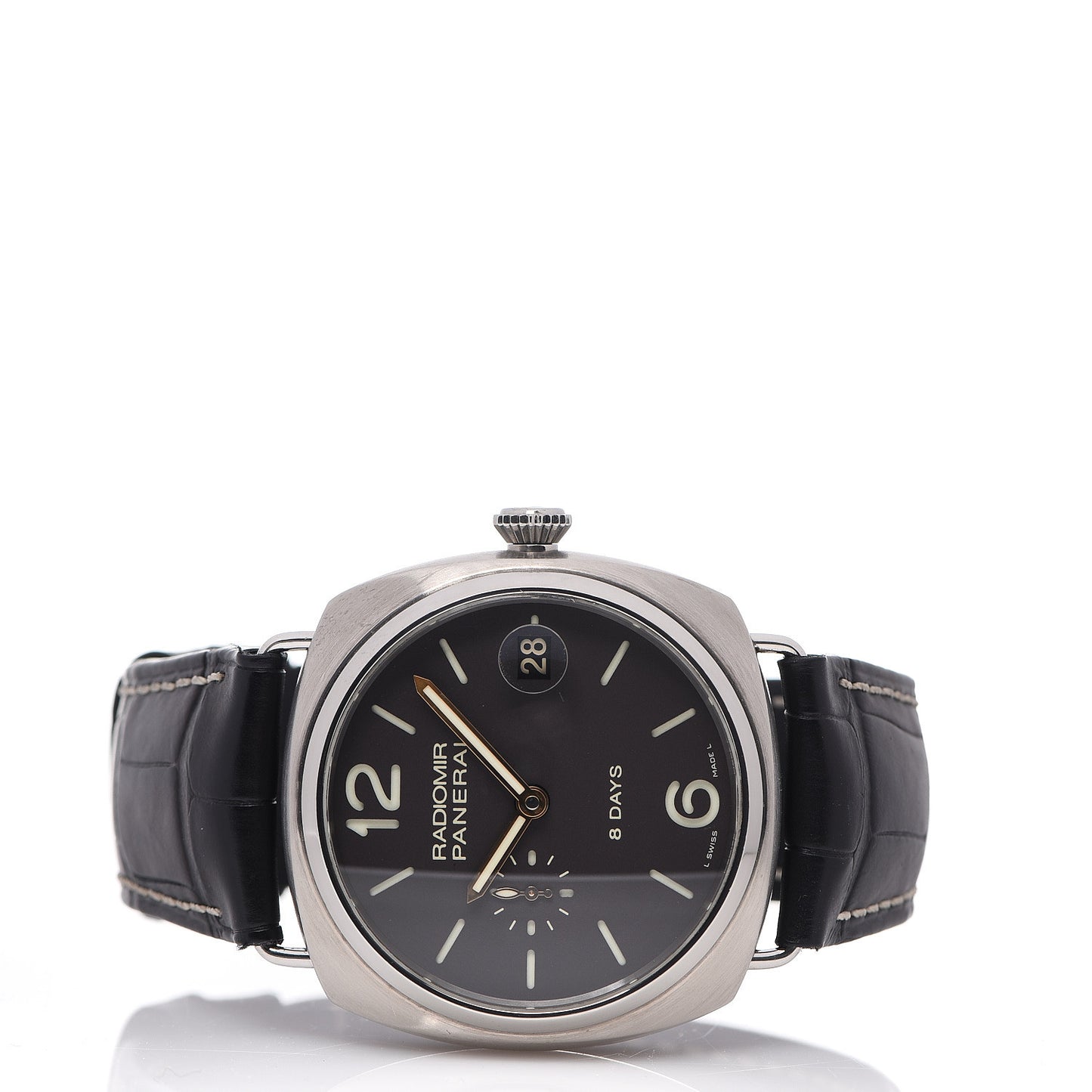 Titanium Alligator 45mm Radiomir 8 Days Manual Winding Watch Brown PAM00346