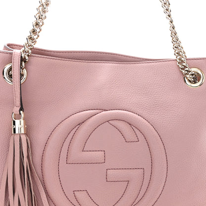 Gucci Pebbled Calfskin Medium Soho Chain Shoulder Bag Dark Cipria 8 of 13