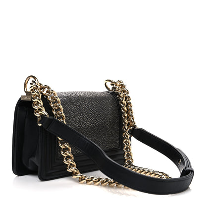 Chanel Galuchat Stingray Small Boy Flap Black 3 of 11