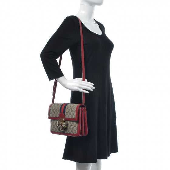 GG Supreme Monogram Medium Queen Margaret Shoulder Bag Red