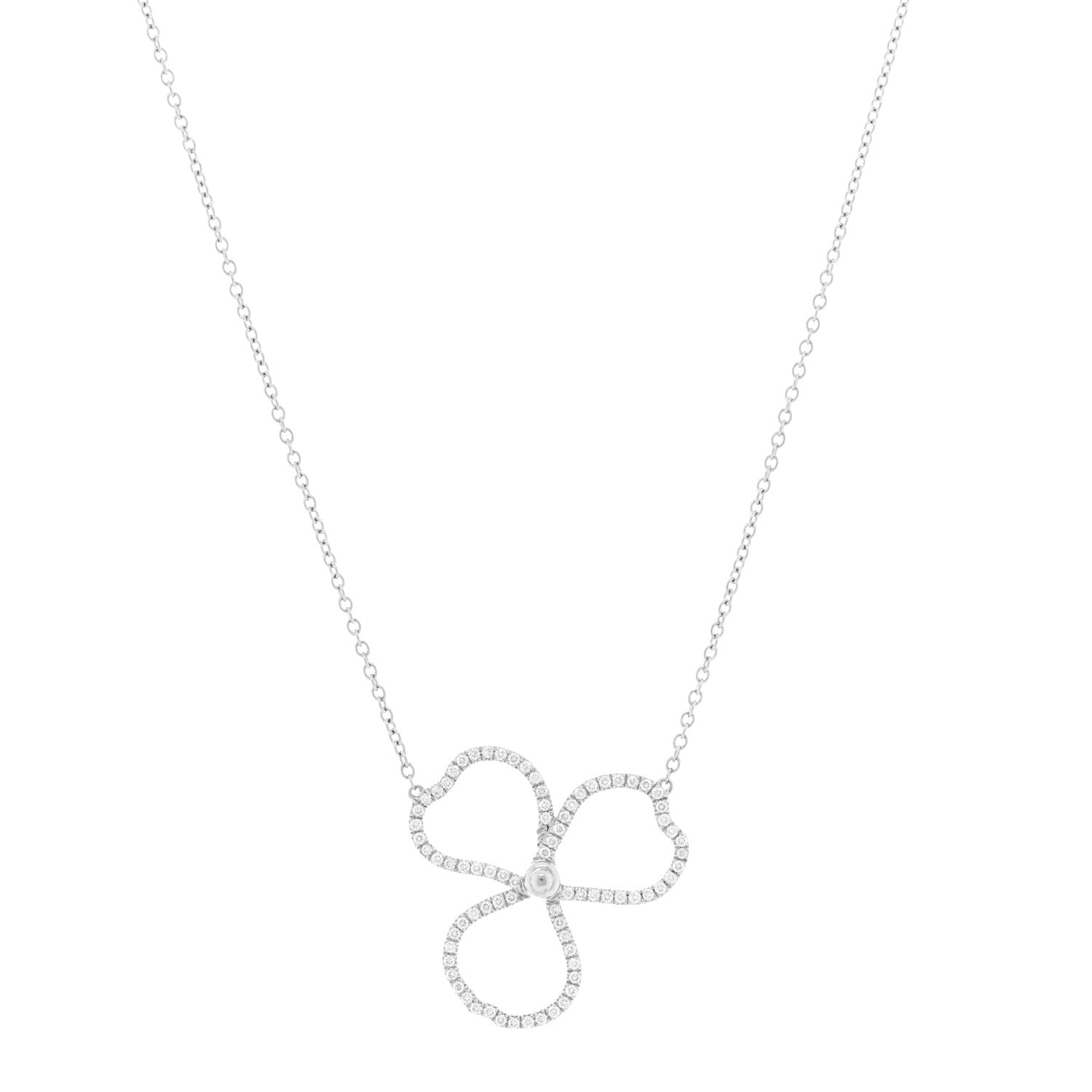 Tiffany Platinum Diamond Large Paper Flowers Pendant Necklace 3 of 5