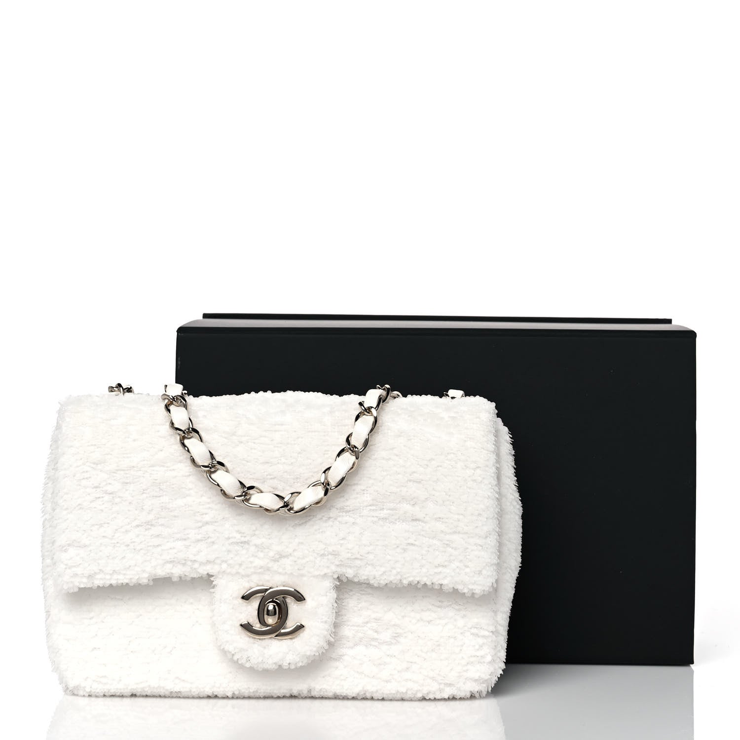 Chanel Sequin Mini Rectangular Flap White 9 of 9